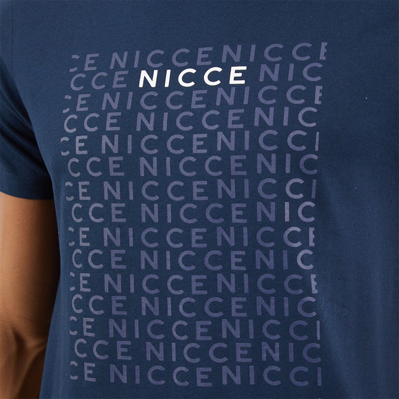 NICCE Mens Bexhill Jersey Lounge Shorts And T-Shirt Set Indigo