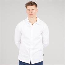 NICCE Mens Atkinson Linen Long Sleeve Shirt White