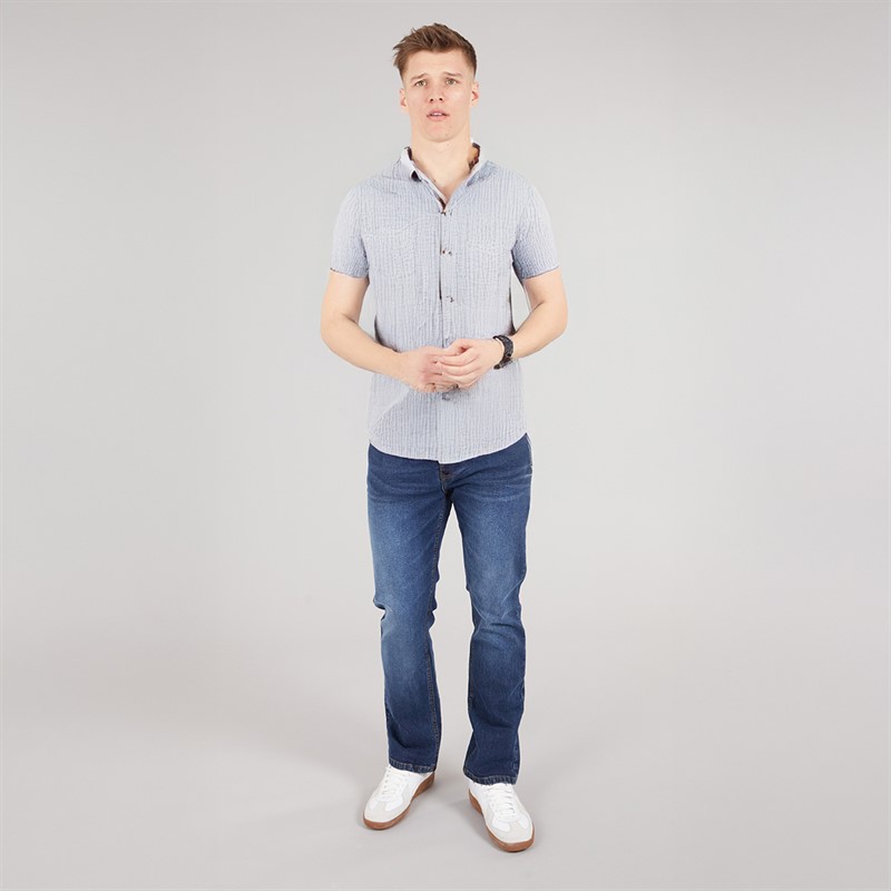 NICCE Mens Atkinson Linen Long Sleeve Shirt White