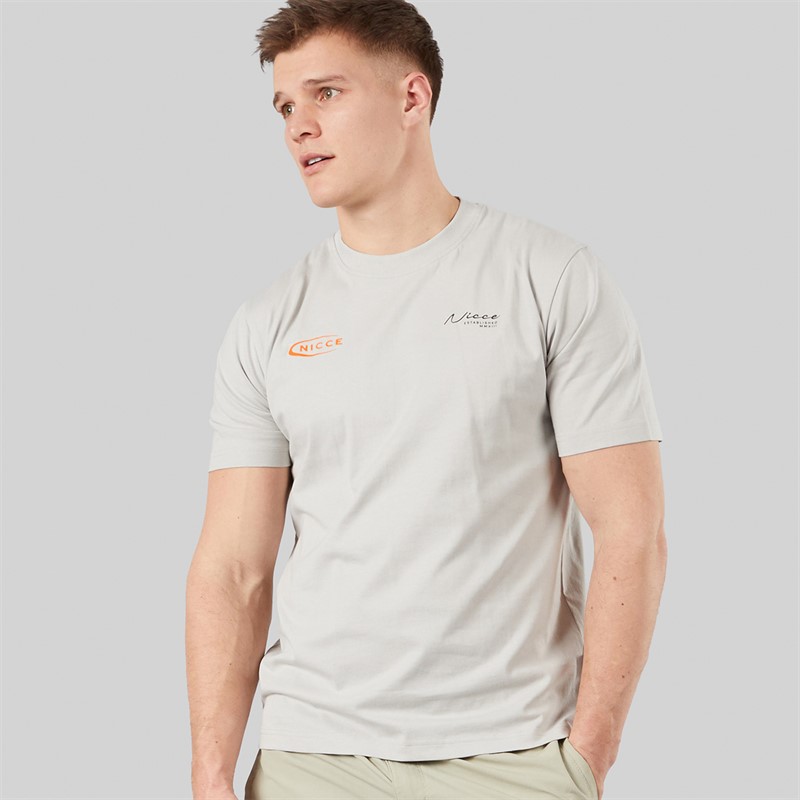 NICCE Mens Bochlo T-Shirt Chalk Grey