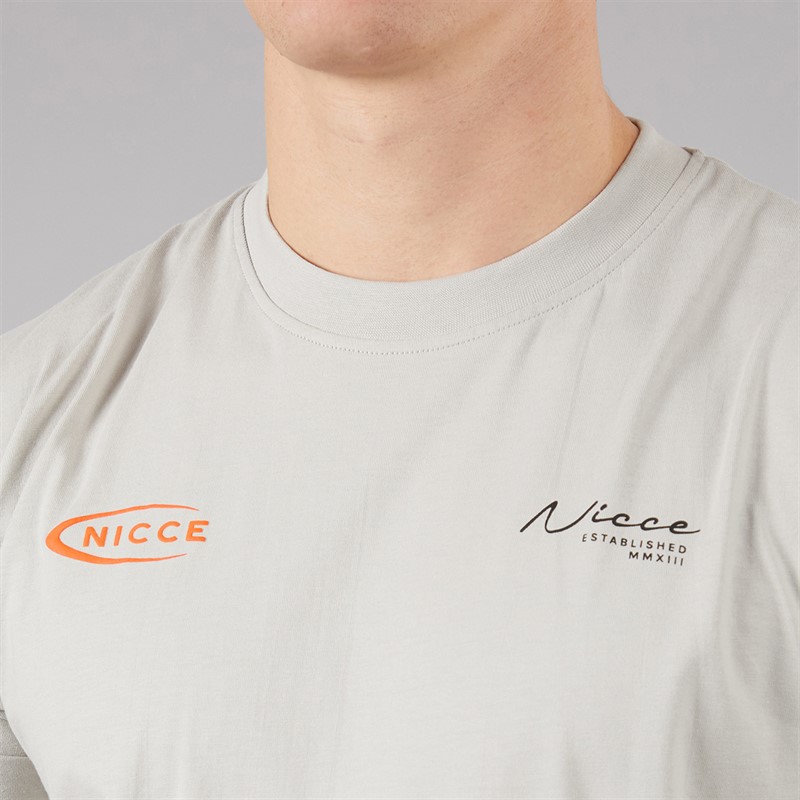 NICCE Mens Bochlo T-Shirt Chalk Grey