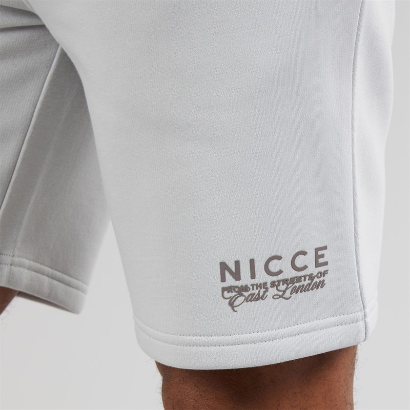 NICCE Mens Limon Oversized Resort T-Shirt And Jog Shorts Set Chalk Grey