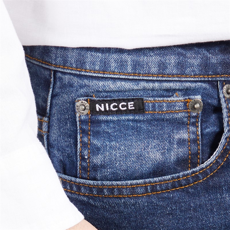 NICCE Mens Jeaper Regular Fit Jeans Indigo