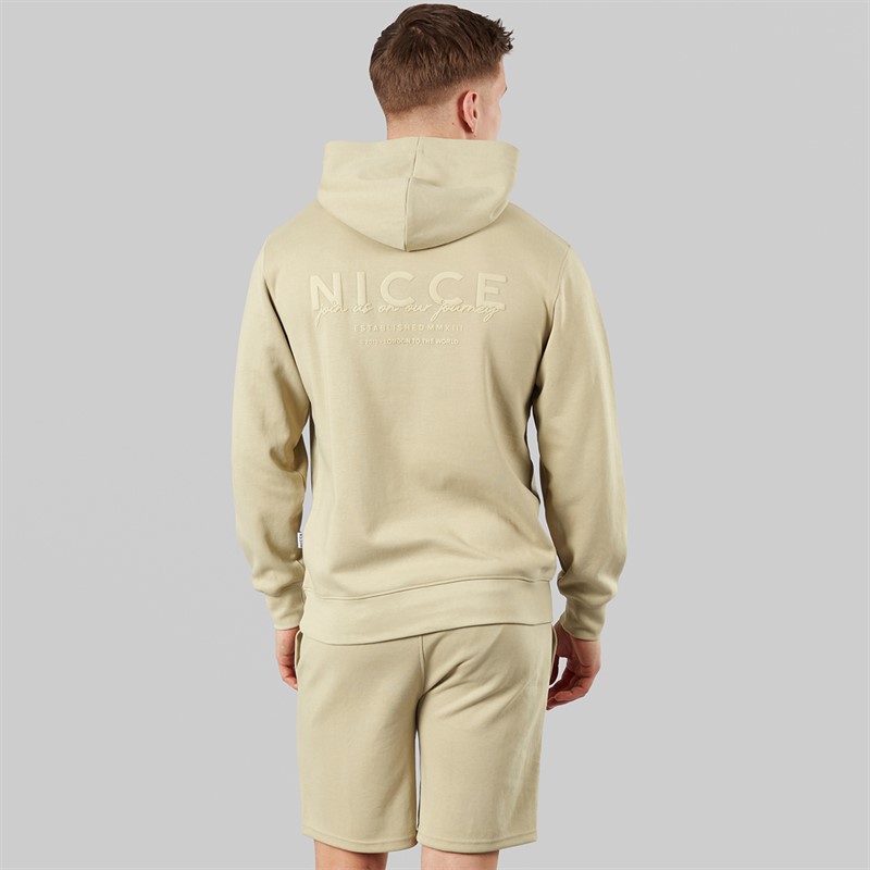 NICCE Mens Ernero Hoodie And Jog Shorts Co-Ord Set Grey Stone