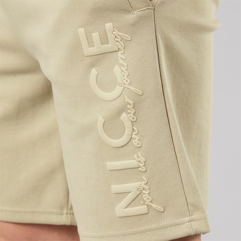 NICCE Mens Ernero Hoodie And Jog Shorts Co-Ord Set Grey Stone