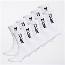 NICCE Mens Gennett Ten Pack Crew Socks White