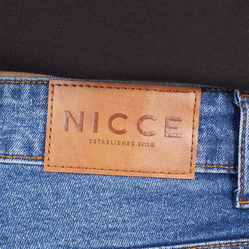 NICCE Mens Jeaper Regular Fit Jeans Mid Blue Wash