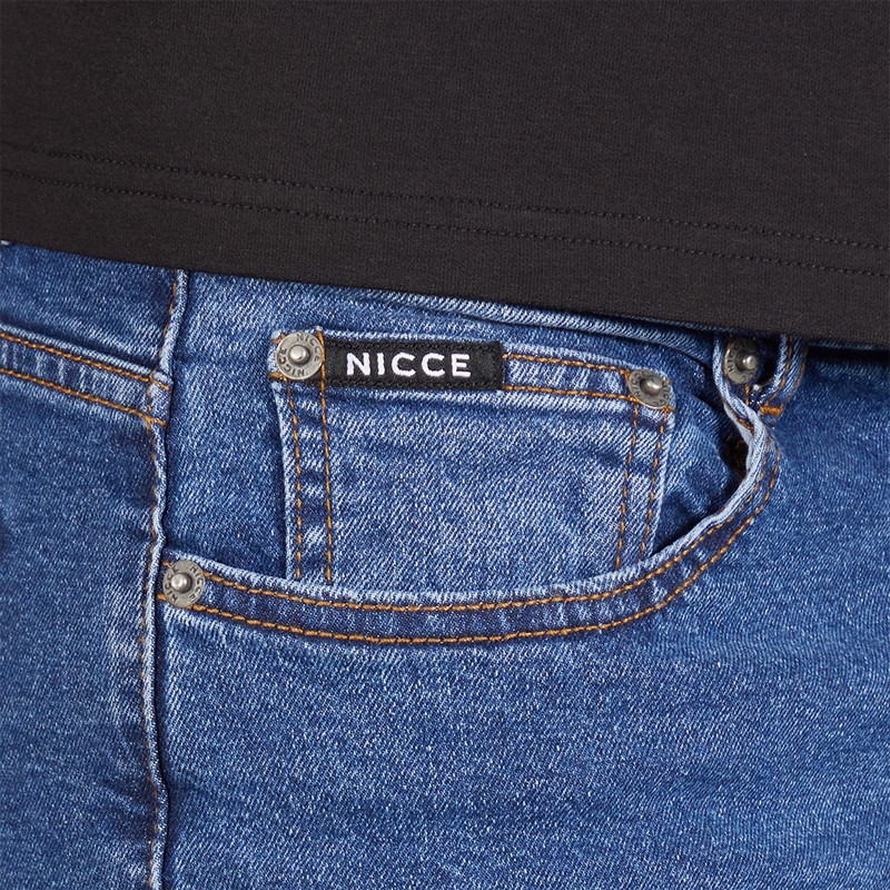 NICCE Mens Jeaper Regular Fit Jeans Mid Blue Wash