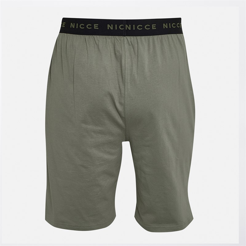 NICCE Mens Minnis Jersey Lounge T-Shirt And Shorts Set Black/Khaki