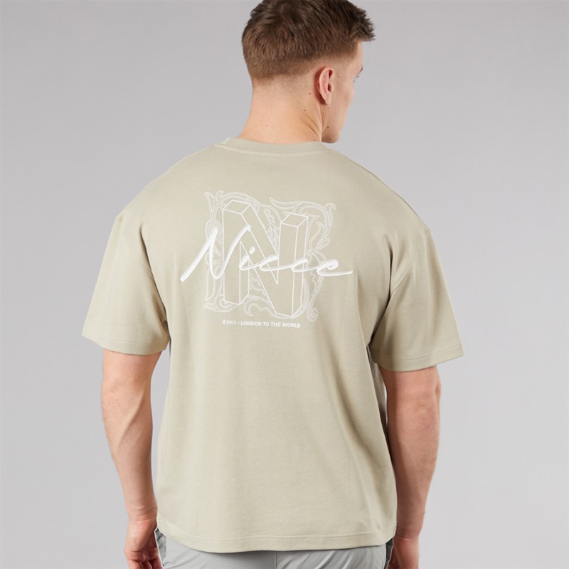 NICCE Mens Alotte Oversized T-Shirt Grey Stone