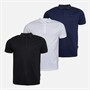 NICCE Mens Orsoni Three Pack Jersey Polo Shirts Black/White/Dark Navy
