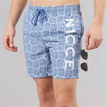 NICCE Mens Fernce AOP Swim Shorts Element Blue Aop
