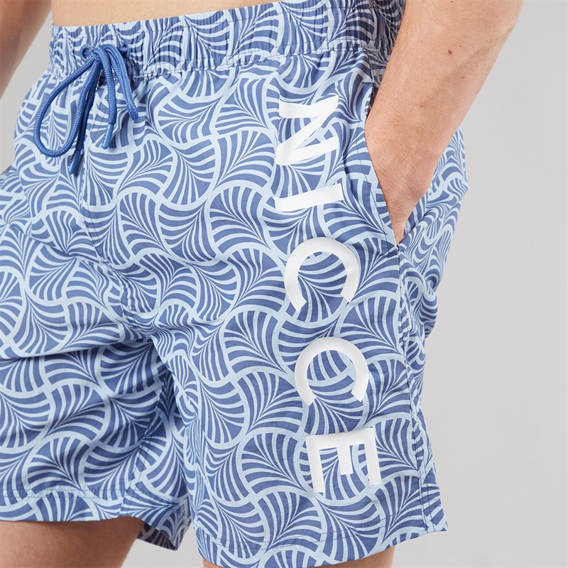 NICCE Mens Fernce AOP Swim Shorts Element Blue Aop