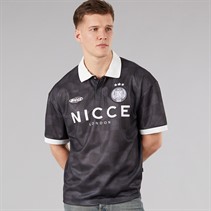NICCE Mens Stadium Oversized Polo Shirt Black