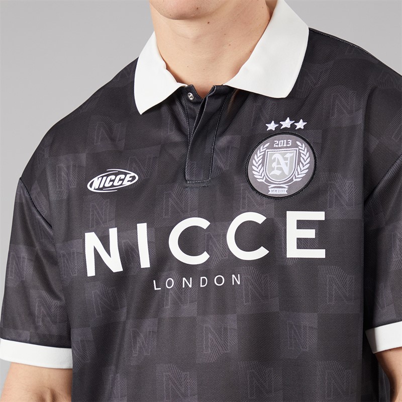 NICCE Mens Stadium Oversized Polo Shirt Black