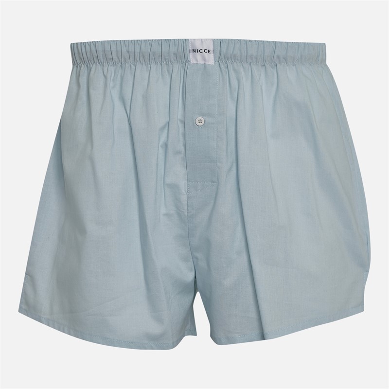 NICCE Mens Apont Three Pack Woven Boxer Shorts Navy Stripe/Blue Aura/Navy Check