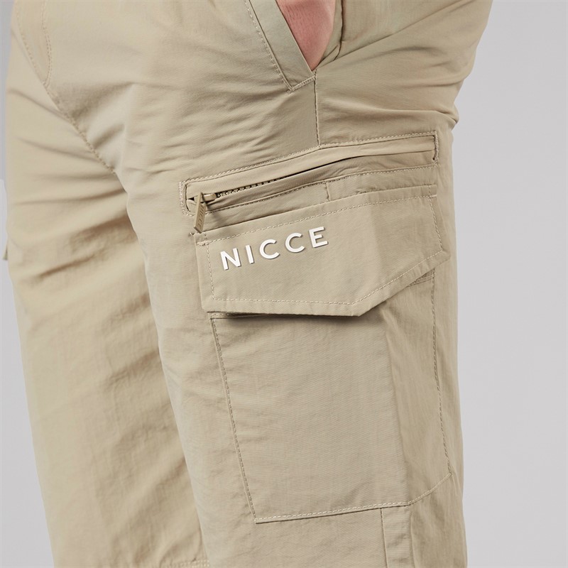 NICCE Mens Humva Cargo Shorts Grey Stone