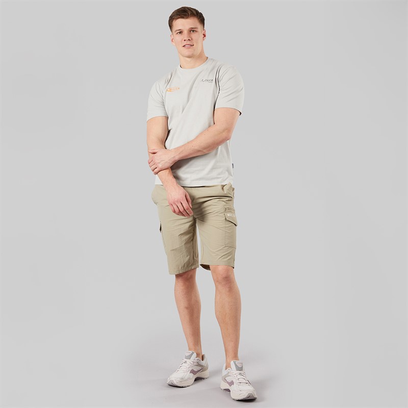 NICCE Mens Humva Cargo Shorts Grey Stone