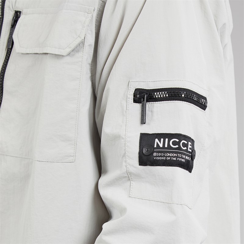 NICCE Mens Kulasha Utility Jacket Chalk Grey