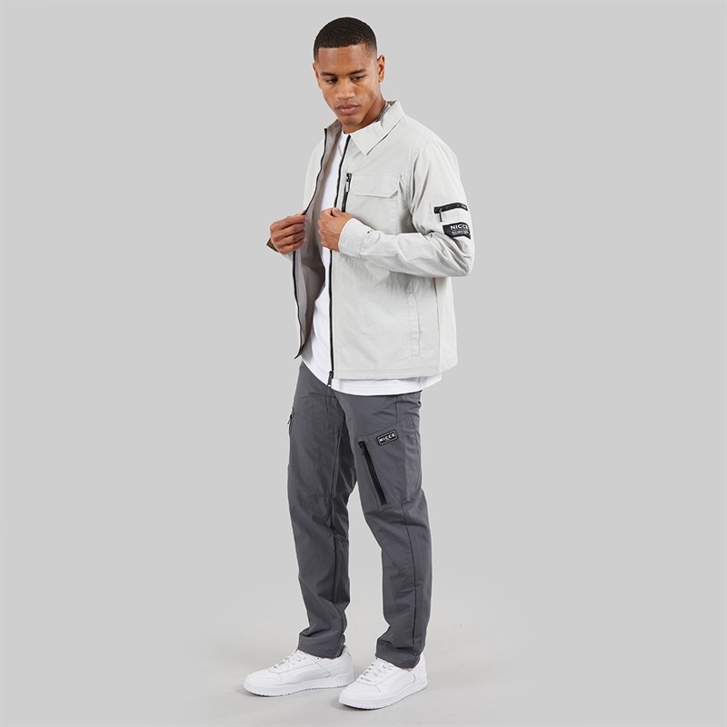 NICCE Mens Kulasha Utility Jacket Chalk Grey