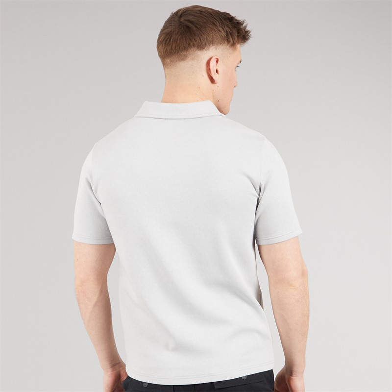 NICCE Mens Luxe Quarter Zip Polo Shirt Chalk Grey