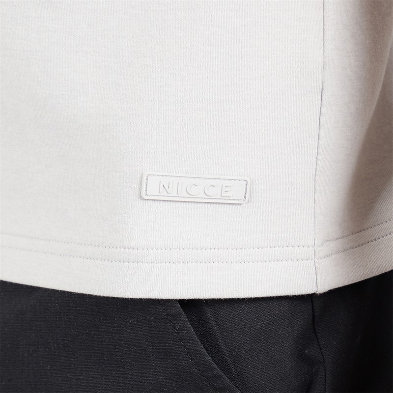 NICCE Mens Luxe Quarter Zip Polo Shirt Chalk Grey
