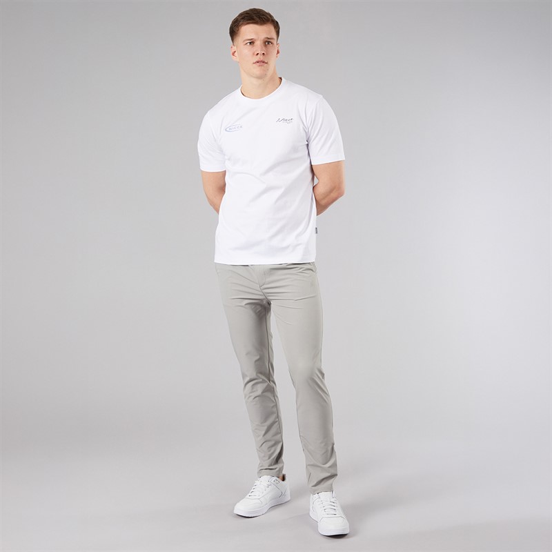 NICCE Mens Luxe Slim Fit Tech Chinos Circular Grey