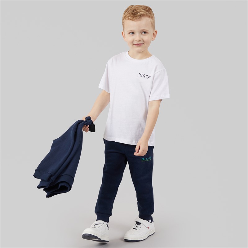 NICCE Boys Sweatshirt T-Shirt And Joggers Tracksuit Set Navy