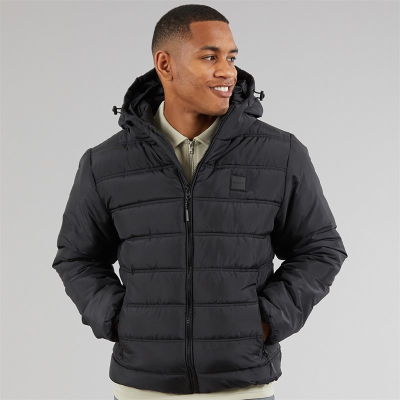 NICCE Mens Bluster Hooded Padded Coat Black