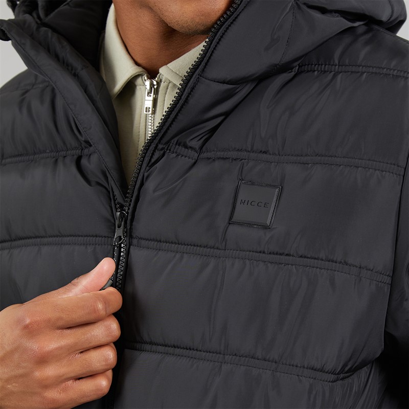 NICCE Mens Bluster Hooded Padded Coat Black