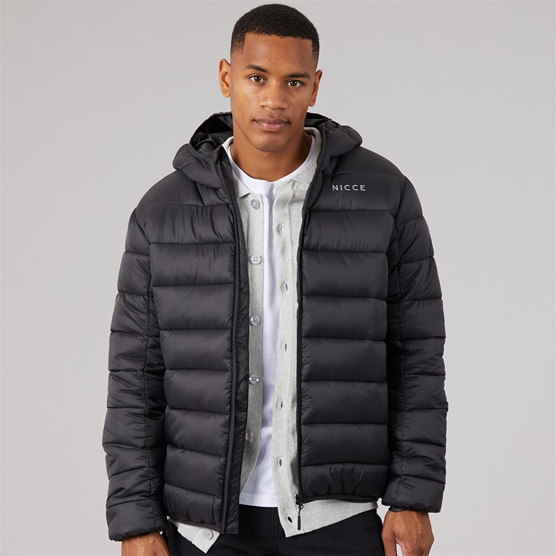 NICCE Mens Charing Zip Through Padded Coat Black