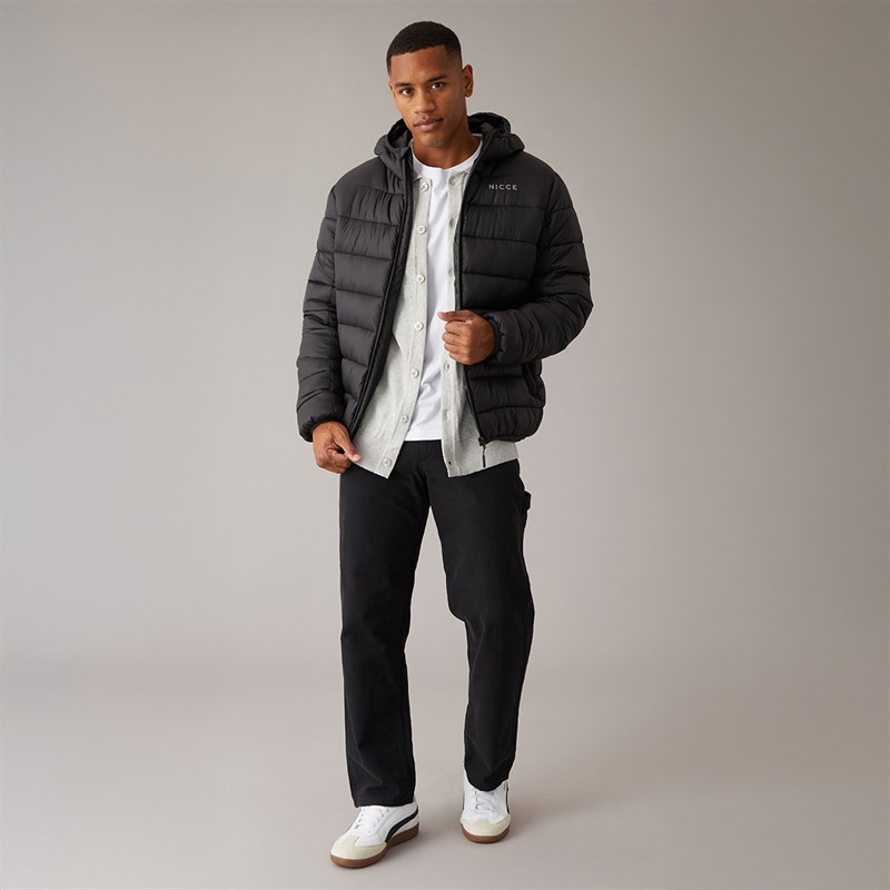 NICCE Mens Charing Zip Through Padded Coat Black