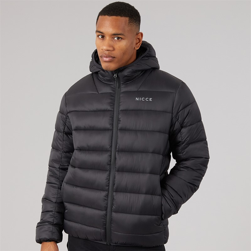 NICCE Mens Charing Zip Through Padded Coat Black
