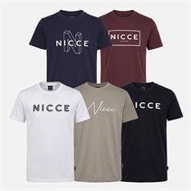 NICCE Boys Tolwin Five Pack T-Shirts Black/White/Fig/Satellite/Dark Navy Black/White/Fig/Satellite/Dk Navy