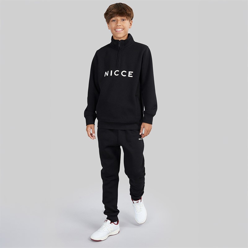 NICCE Boys Naldo 1/4 Zip Funnel Neck Sweatshirt Black