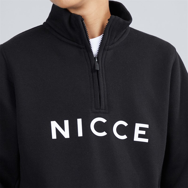 NICCE Boys Naldo 1/4 Zip Funnel Neck Sweatshirt Black