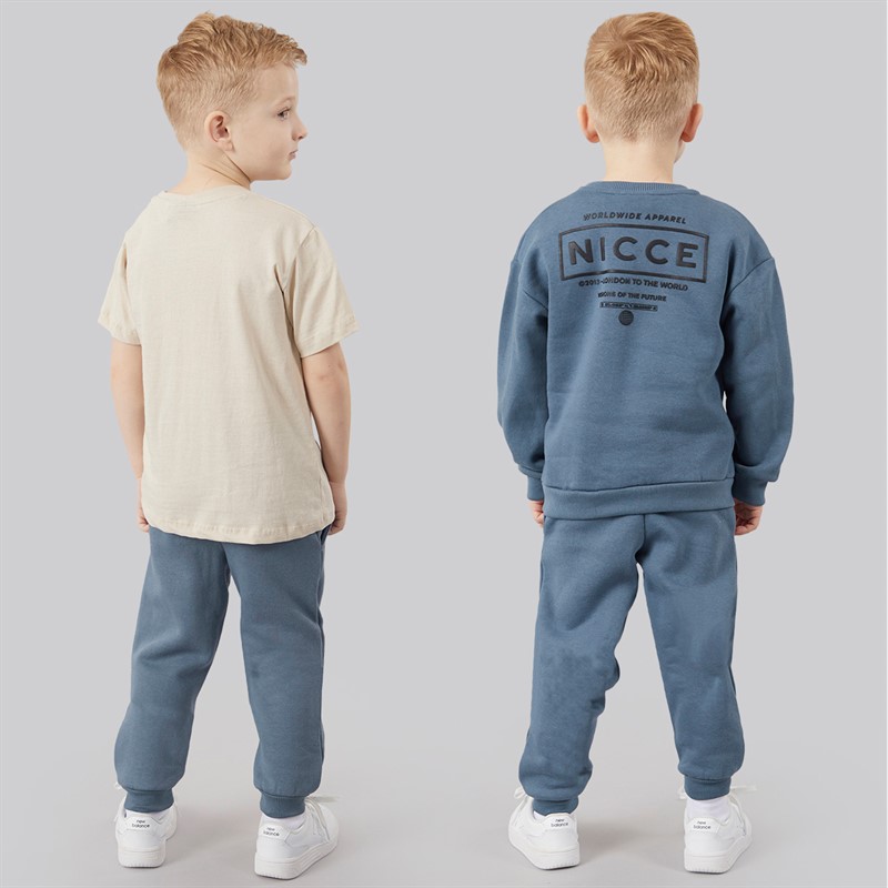 NICCE Boys Three Piece Tracksuit Set Blue/Beige