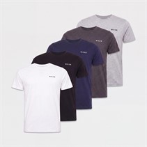 NICCE Mens Ascott Five Pack T-Shirts White/Black/Grey Marl/Navy/Charcoal Marl