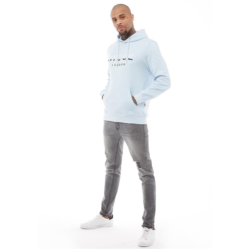 nicce blue split logo hoodie