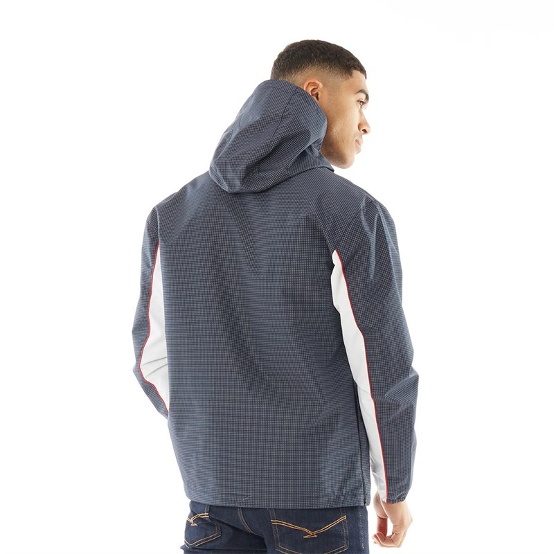 Buy NICCE Mens Henley Jacket Navy Reflective Check