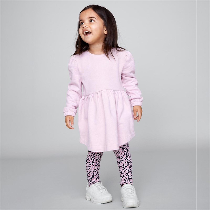 NAME IT Abito Bambina NMFNADJA LS Dress Noos – Colore Arctic Dusk, Traspirante E Sostenibile