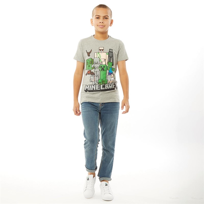 Name It Boys Minecraft Arthur T-Shirt Light Grey