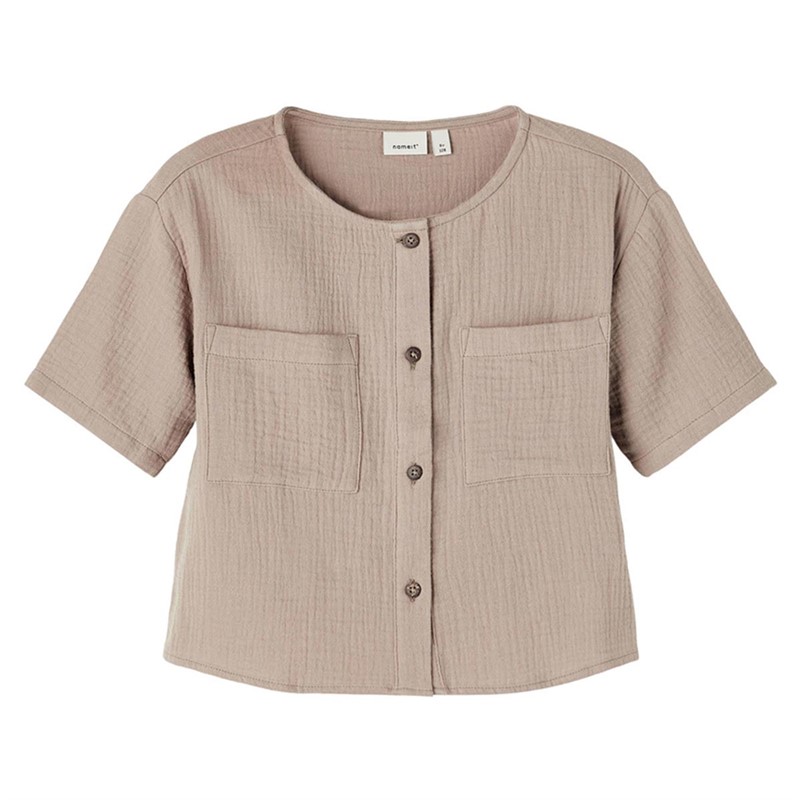 Name It Meisjes Jinka Short Sleve Casual Tops Lichtbruin