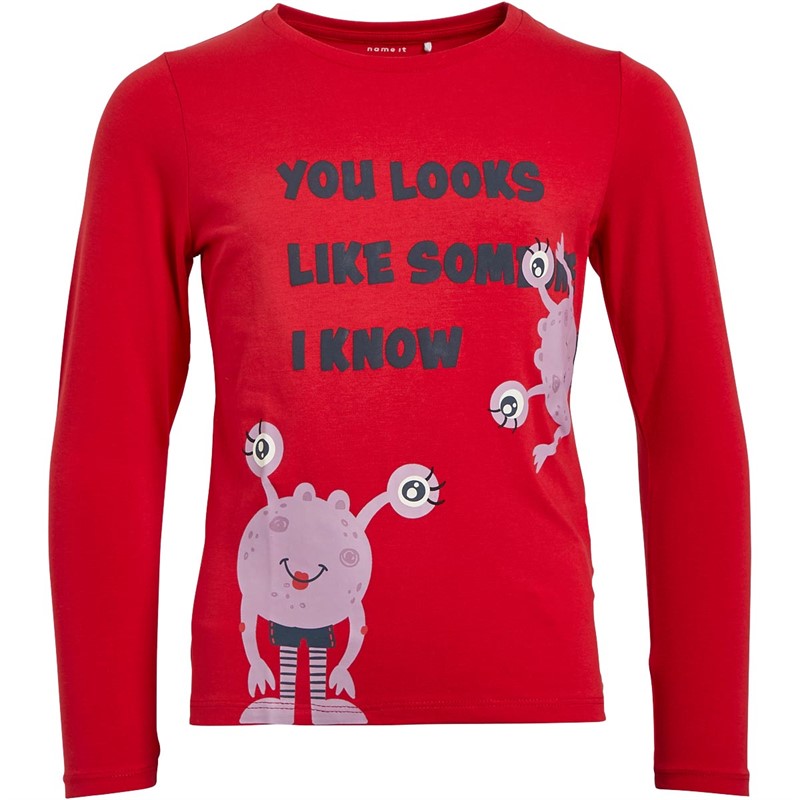 Name It Girls Lenora Long Sleeve Top Crimson