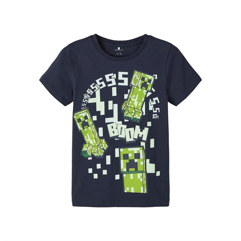 Name It T-Shirts Minecraft Garçon Bleu Marine