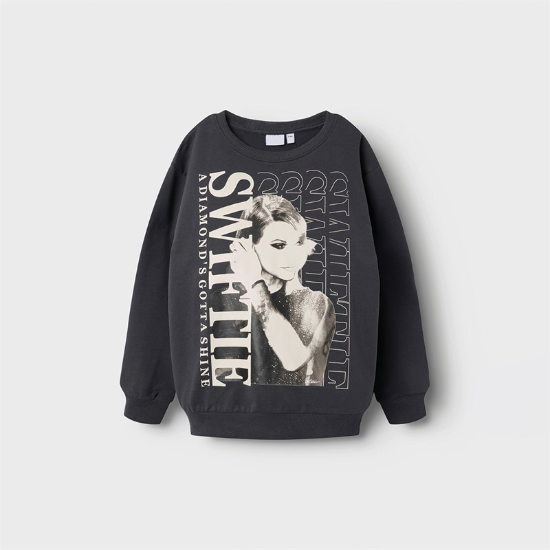 Name It Girls Fesi Taylor Swift Sweatshirt Asphalt - Size 146/152