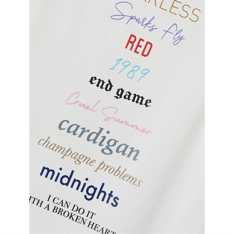 Name It Girls Fern Taylor Swift T-Shirt Bright White