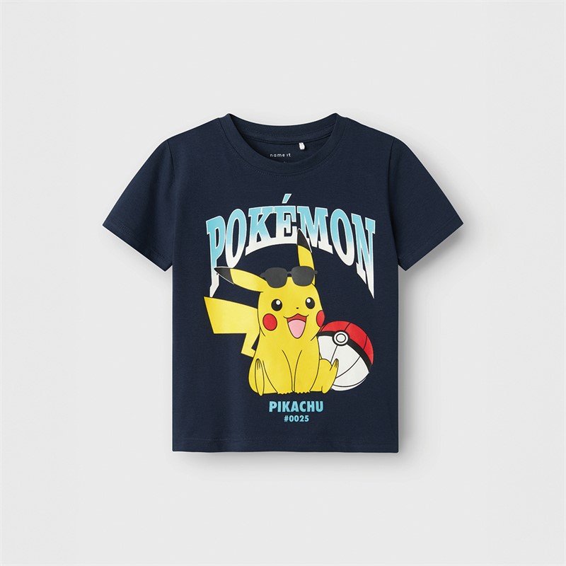 Name It Boys Mahe Pokemon Boxy T-Shirt Navy Blazer