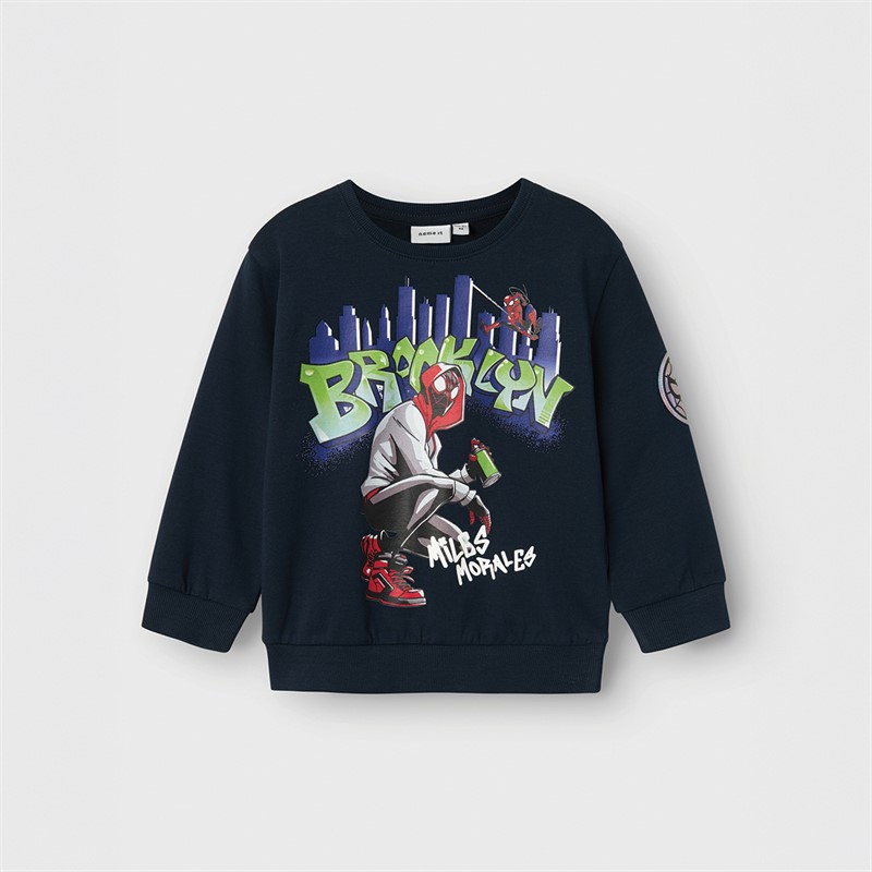 Name It Boys Nmmorin Spiderman Sweatshirt Dark Sapphire - Size 98