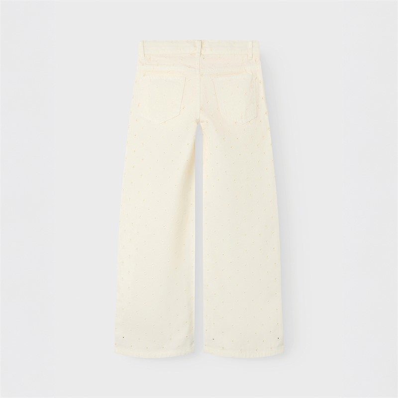 Name It Girls Rose Wide Trousers Cloud Dancer